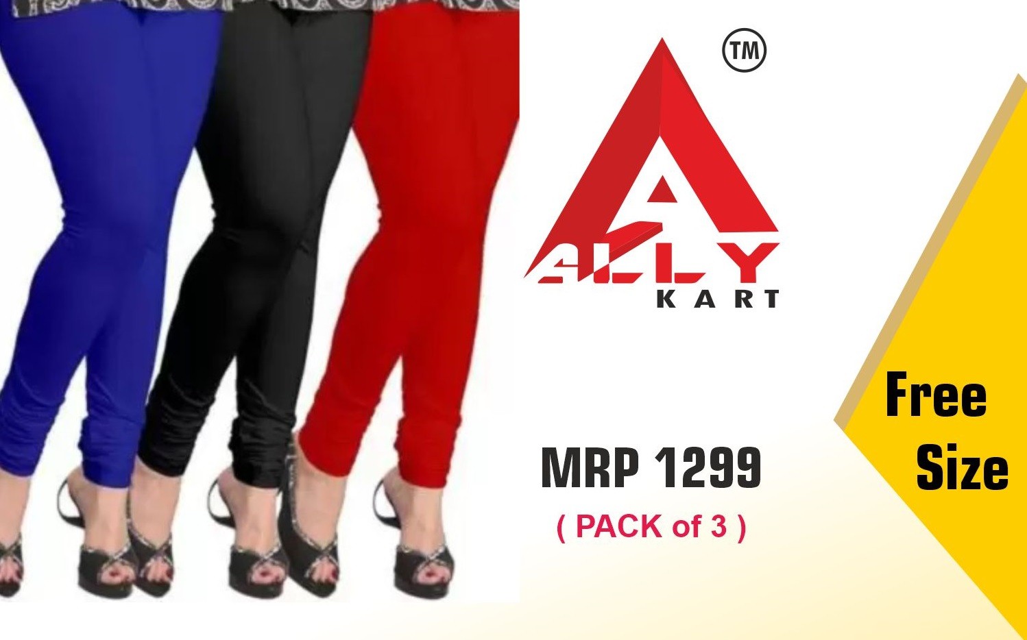 Ally Free-size Women Leggings pack of 3